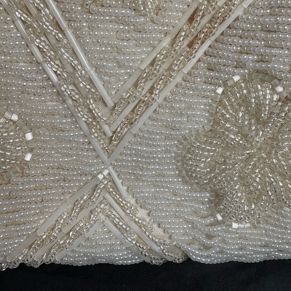 Vtg cream beaded bag - Picture 9 of 9